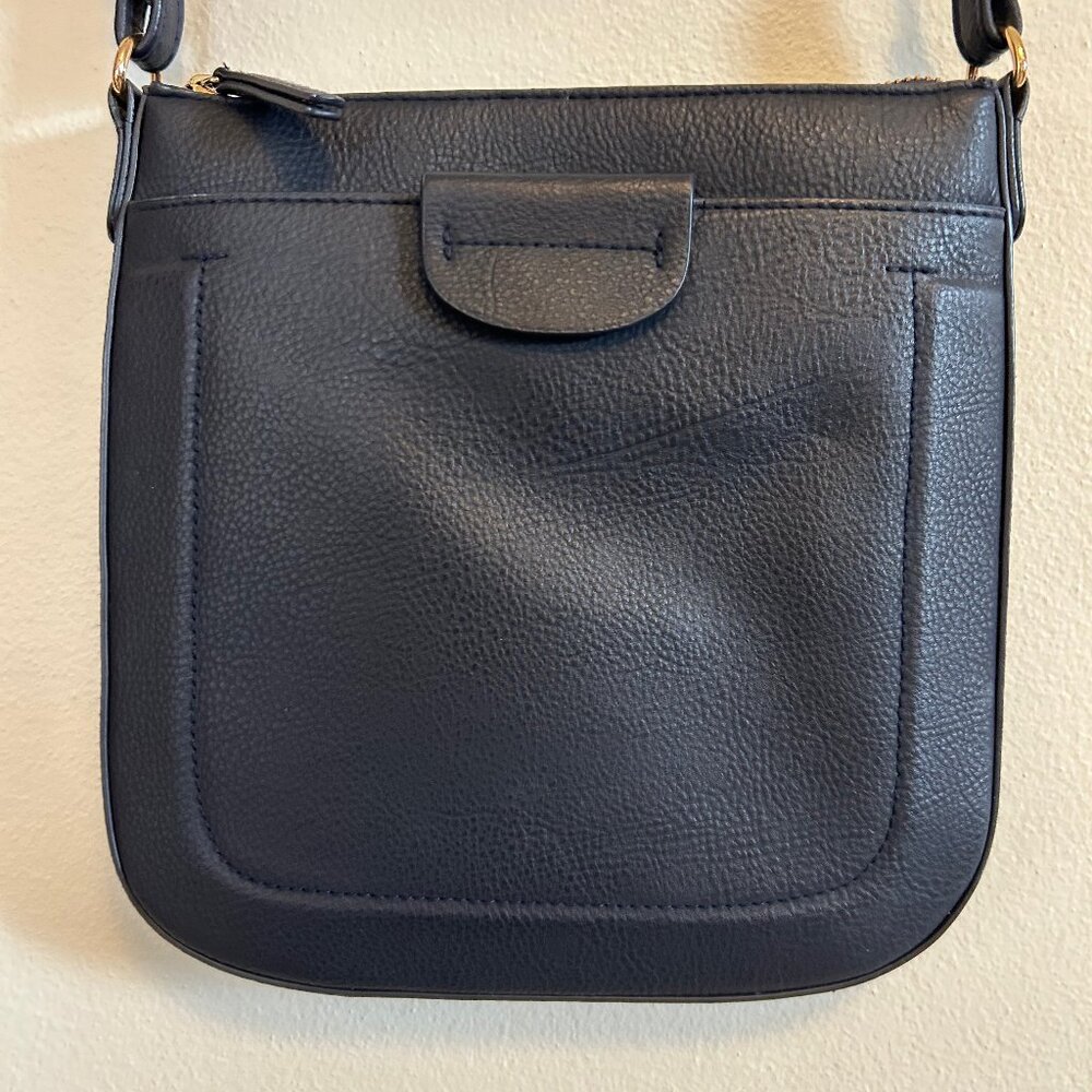 A New Day Faux Leather Crossbody Bag in Navy